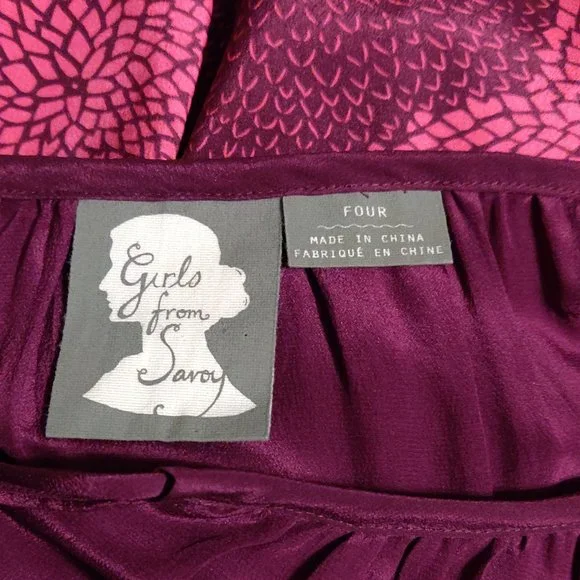 Girls From Savoy Bouquet Toss 100% Silk Dress by Anthropologie SIZE 4 - Picture 2 of 8